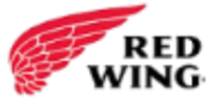 Red Wing logo with red wings and black text on a white background